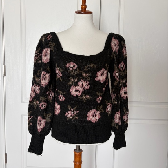 NWT Anthropologie Dark Floral Sweater - Picture 3 of 5